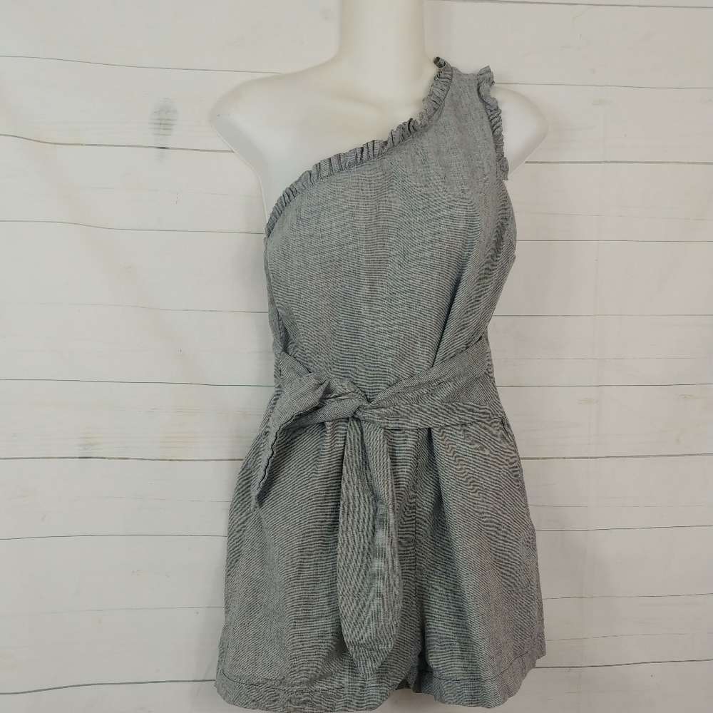 NAKED ZEBRA LINEN ROMPER SIZE L